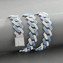 1 件嘻哈个性化时尚复古多色粉色闪亮 DIY 项链 T 恤配饰项链适合日常佩戴、派对和礼物