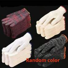 Cotton Work Gloves, Thick & Durable, Suitable For Men & Women, Gardening, Nail & Finger Protection, Full Finger, Washable