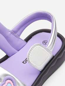 Balabala 女孩的多巴胺风格软底凉鞋，可爱又时尚 - 煙灰銀 - 查看 10