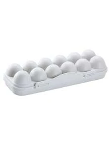 1pc Covered Egg Storage Box With Snap Buckle, Kitchen Refrigerator Food Organizer Tray, Multi-Compartment Duck Egg Holder - Multicolor - View 7