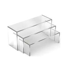 2025透明亚克力展示架，三层4毫米厚透明亚克力架，是收藏品展示架、派对蛋糕甜点架、悬浮式视觉流行人物展示架的理想之选