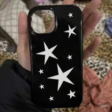 1 pièce Étui de téléphone avec pentagramme noir et argenté compatible avec les téléphones Apple