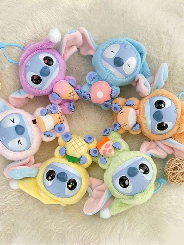 Muñeco de peluche de Stitch de Disney, Serie "Incluso cuando estás cansado, come un bocado", Figura de Stitch, Muñeco coleccionable, Decoración sorpresa de Stitch, Regalo de cumpleaños, Regalo de Halloween