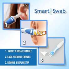 Kit de limpiador de oído en espiral JECT con 16 puntas reemplazables, seguro y sin dolor, kit de limpieza de cera de oído ovalado reutilizable, suave y delicado