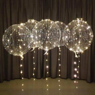 10 pezzi Palloncini trasparenti con illuminazione a LED - Adatti per matrimoni, addii al celibato, anniversari, compleanni, decorazioni per matrimoni, allestimenti scenici, palloncini a bolle di elio luminosi, feste a tema, sorprese romantiche, regali per la sposa, decorazioni per feste di matrimonio, decorazioni per feste di Natale, San Valentino