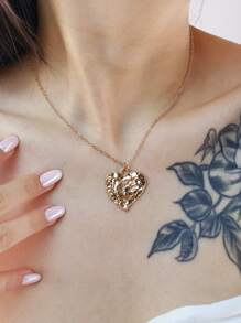 European & American Ins-Style Valentine's Day Gift For Women, Dainty Heart Design Pendant Niche Decor Necklace, High-End Feel Accessory