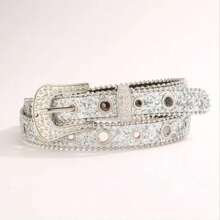 1pc Men's Heavy Rhinestone Glaring Eye Buckle Belt, Suitable For Daily, Party And Gathering Casual, Business, Boyfriend Husband Father Dad Men Gift, Daily Wear, Fashion, Teen, Outdoor, Vacation, Athletic, Travel, Street, Boho, Vintage Fall, Autumn, Halloween Autumn-Winter Accessories,Suitable For Teens, Youth,Men,Casual, Outdoor, Athletic, Vacation, Graduation Gifts, Birthday, Daily Wear