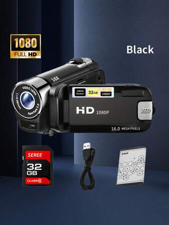 Latest 270° LED Flip Screen Camera: 16x Zoom, 1080P, 2.7" Display, HD Wide Angle. Perfect For Outdoor Shooting, Takes Photos, Uploads To Phone, Camera & Camcorder Combo