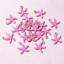10pcs 10.5x10mm Stainless Steel Small Dots Starfish Charms Pendant Enamel DIY Jewelry Making Accessories Findings Necklace Earrings
