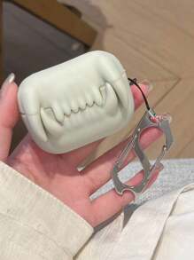 Saber Tooth Tiger Zahn geformte Silikon Wireless Kopfhörer Hülle kompatibel mit Apple Ohrhörer Hülle 1/2/3/4/Pro/Pro2(Nd)/Pro(3rd)