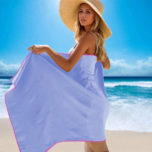 Toalha esportiva de secagem rápida, toalha de microfibra portátil para academia, natação, camping ao ar livre, absorve suor e areia facilmente, itens essenciais para praia, acessórios de praia, boia para piscina