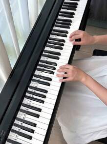 1 Pieza Guía de notas de piano de silicona reutilizable para principiantes, fácil de instalar y quitar, etiquetas de notas del teclado de piano de tamaño completo de 61/88 teclas, sin necesidad de pegatinas, insonorizado, para pulgar de Kalimba, diapasón