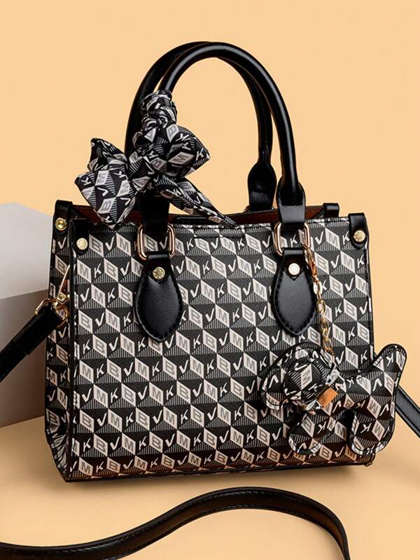 Bolsa Feminina de Moda Nova com Estampa de Onça, Bolsa de Ombro Conversível