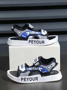 2025 New Popular Boys' Slippers, Boys' Sports Sandals, Fashion Soft Bottom Student Sandals, Toddler & Little Kids Beach Non-Slip Thick Bottom Slippers - Blue - View 3