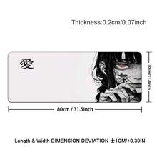 1 件艺术动漫女孩黑白鼠标垫暗黑女孩游戏玩家电脑配件汉字爱键盘笔记本电脑桌垫 - 彩色 - 查看 14