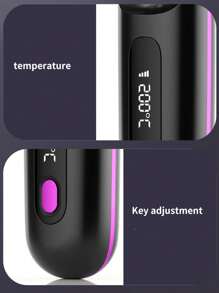 PinkSings Cordless Hair Straightener Brush With LCD Display Temperature Adjustable, Portable Mini Straightening Brush For Travel, Negative Ion Hot Comb For Women Styling Hair Styler, Anti-Scald, Ceramic Coating