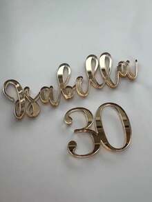 Decoraciones personalizadas para cupcakes con el nombre, encanto de boda personalizado, decoración para pastel en miniatura, centropieza de pastel con letras a mano, encantos de pastel personalizados cortados con láser - Multicolor - Ver 11