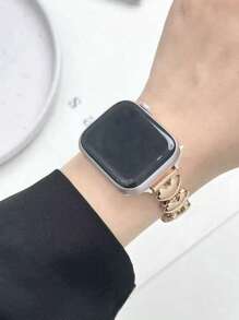 1 pieza Brazalete de mujer de aleación de zinc como banda de repuesto, compatible con IWatch Series Ultra2 Ultra SE2 SE 10 9 8 7 6 5 4 3 2 1 de 38/40/41/42/44/45/46/49mm