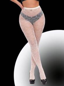 1/5pcs Lace Pattern Fishnet Stockings, Retro Tight Pants, Luxurious Fashion Outfit, Women Plus Size Pantyhose, Multi-Color Tights, Suitable For Christmas, Halloween, Y2K Style, Back To School
