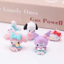 Sanrio 5 قطع/مجموعة مصغرة من الشخصيات المحببة "هيلو كيتي"، "كورومي" "ميلودي" 3 سم، تمثيل ديكور الكيك وألعاب مكتبية وديكور السيارات