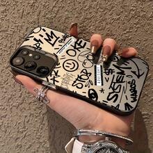 Fundas para Teléfono con Letras de Grafiti en Inglés para Samsung Galaxy A03/A04/A04E/A05/A05S/A10/A10S/A11/A12/A13/A14/A15/A20/A21S/A22/A23/A24/A25/A30/A30S/A31/A32/A33/A34/A35/A50/A52/A53/A54/A55/A70/A71/A72/S10/S10+/S20/S20Ultra/S21/S21Fe/S22/S22Ultra/S23/S24 Moda, Avanzada, Anti-Manchas - Color mezclado 1 - Ver 3