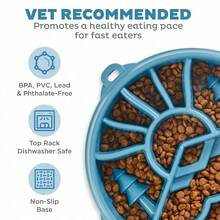 Large Blue Fun Feeder Mountain Slo Bowl, Anti-Gulping Pet Slow Feeding Bowl, Non-Skid Interactive Food Bowl For Dogs - Màu xanh nhạt - Xem 5