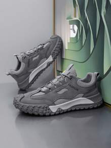 2024 stuks functionele sneakers in twee kleuren voor heren - grijs en zwart ademend mesh hardloopschoenen, slijtvaste antislip schokabsorberende zolen, geschikt voor fitness, buitensporten en veelzijdige sporten