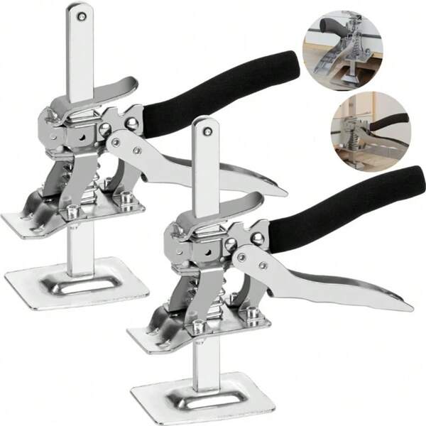 2 Stücke 7,5" Multifunktions Möbelheber, arbeitssparender Armhalter, geeignet für Schrank- und Türeinsatz, 220lbs Tragfähigkeit, 3,9" manuelle Hebehöhe (leichte Kratzer auf der Oberfläche aufgrund des Transports, nicht defi nierend, beeinträchtigt die Verwendung)