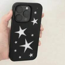 1 pièce Étui de téléphone avec pentagramme noir et argenté compatible avec les téléphones Apple