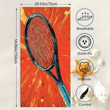 [速干超细纤维沙滩巾]，网球主题沙滩巾，极简风格，超大尺寸，柔软，时尚，送给好朋友的礼物，亲肤，防紫外线，防沙，速干，适合夏季，海滩，露营，运动，超细纤维沙滩巾，必备夏季礼物