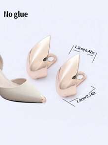 1 Pair (No Glue Included) Women's Shoe Toe Metal Protective Caps, Wear-Resistant Decorative High Heel Shoe Toe Covers (The Product Is Not Suitable For All Shoe Types, Please Measure Your Shoe Size Carefully Before Purchase)