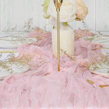1 Stück Käsetuch Tischläufer mit transparentem Gaze-Land-Stil Tischdecke ist geeignet für Hochzeit, Braut, Baby-Dusche, Geburtstagsparty, Picknick Tischdekoration