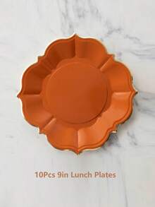 10/30/50 Stücke Pack 7" 9" 10" gemischte und passende Einweg-Pappteller, elegante orange Pappteller, Einweg-Teller für Eid, Erntedankfest, Halloween, Ernte, Ostern, Hochzeit und Geburtstag