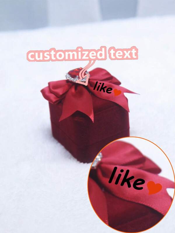 Customized Ring Box; Bow Ring Box; Proposal Ring Box; Romantic Jewelry Box; Necklace Storage Box; Valentine's Day Gift Jewelry Box; Wedding Ring Box; Simple And Elegant, Romantic And Fashionable.