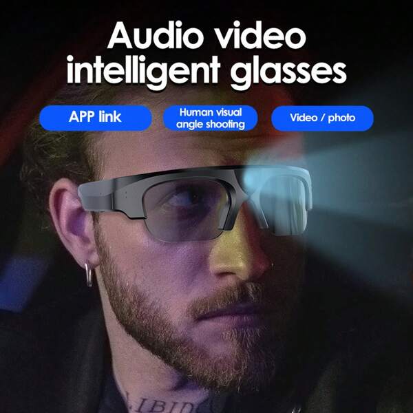 Wearable 2K HD Video Camera Glasses, 90 Minutes Battery, 75° Wide Angle Lens, Suitable For Sports & Meetings. Combines Video, Photo And Audio Recording. Unisex Design, Sports Accessory | Action Cam