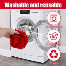 4pcs Mop Replace Head For O-Cedar, Chenille Mop Refills Spin Mop Heads Replacements Compatible With O-Cedar Easywring 1 Tank System For Cleaning Floor Glass Wall, Machine Washable And Reusable (Red) - 紅色 - 查看 6