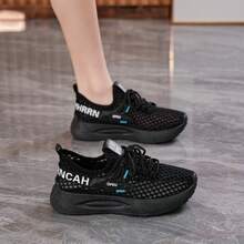 Damen Mesh Lässig Sportschuhe, leicht geschnürt, bequeme dicke Sohle, modisches Niedrig-Top Design, geeignet für alle Jahreszeiten, ideal für täglichen Lässig Wear, Outdoor Sport, Fitness
