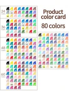 1 pieza Marcador de punta suave de acrílico líquido directo con diseño de Capibara, en colores 24/36/48/60/80, opacos y mezclables, marcadores de arte fino para artistas, útiles escolares, vuelta al cole - Líquido recto de cabeza suave - Ver 10