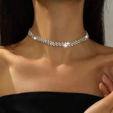 1 Stück luxuriöse Kristallkrallenkette mit geschweißten Strass, Geschenk für Frauen zu Hochzeit, Verlobung oder Party