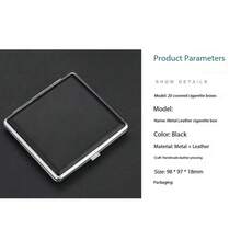 1pc Premium Leather Texture Cigarette Case, Flip-Top Metal Lightweight Design Fits 20 Regular Cigarettes, Personalized Luxury Smoking Accessory For Men, Gifts - Black - View 8