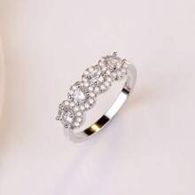 1 pieza Anillo de compromiso de estilo minimalista y moderno de acero inoxidable, apto para uso diario