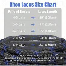 Stepace Wave Round Boot Laces [2 Pairs] Heavy Duty ShoelacesWork Boots Hiking Shoes - màu đen - Xem 6
