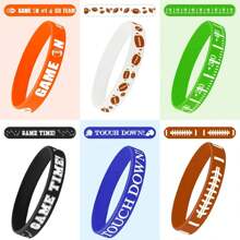 42pcs Football Party Favors Silicone Bracelets Rubber Wristbands Accessories For Football Sport Themed Birthday Party Decorations Adults Stuffers Filler Gift Supplies(6 Designs)