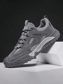 2024 stuks functionele sneakers in twee kleuren voor heren - grijs en zwart ademend mesh hardloopschoenen, slijtvaste antislip schokabsorberende zolen, geschikt voor fitness, buitensporten en veelzijdige sporten