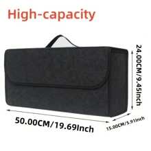 1 pièce Organisateur de coffre de voiture pliable en fibre de polyester, design à plusieurs emplacements - boîte de rangement de voiture portable, convient à la plupart des voitures, design compact, structure robuste, convient aux aventuriers en plein air