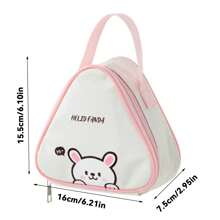 1pc Cute Kapibala & Bear Pattern Mini Lunch Bag, Portable Thermal Insulated Picnic Bag, Dustproof & Waterproof Food Container Storage Bag, Bento Lunch Box Bag, Reusable Cooler Bag, Multifunctional Handbag, Suitable For Student And Adult Use In Home, School, Dorm, Office, Outdoor Camping, Picnic, Travel, Back To School