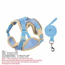 Pet Harness And Leash Sets Adjustable Harness For Small Dog Leash Color Splicing Breathable Pet Harness Out Walking Cat Dog Strap