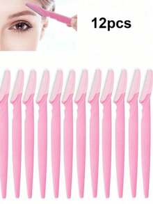 12 Stücke Hochwertige Augenbrauen- und Gesichtshaartrimmer-Set - Edelstahl Haarentfernung, mit Sicherheitsschutz, ergonomisches Design für Augenbrauen, Ohren, Nasenhaarpflege, parfümfrei, Gesichtshaarstyling | Modernes Schönheitswerkzeug | Rasierer, Pinzetten, Sommergeschenk