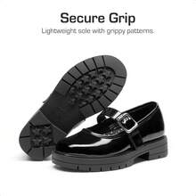 Girls Mary Jane Chunky Platform School Shoes – Toddler & Little Kid Dress Uniform Party Shoes For Girls Back To School Shoes - màu đen - Xem 7