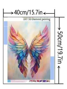 1 件 DIY 钻石画 - 天使翅膀家居装饰，全钻，11.8*15.7 英寸/30*40 厘米 - 彩色 - 查看 9